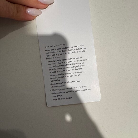 NWT lululemon Wundermost Ultra-Soft Nulu Tube Top Navy Sz L - Picture 4 of 7